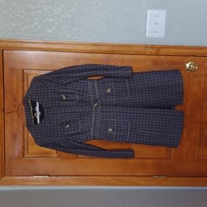 Boden navy and cream lightweight dress coat, size 6R (US 2/4)